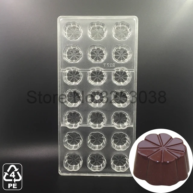 3D Plastic Polycarbonate Chocolate Moulds Shaped for Candy Soap Lollipops Making Baking Pastry Tools Form Bakeware Set Tray Mold