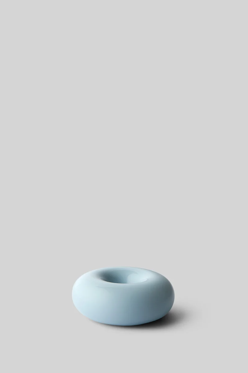 BOB CANDLE HOLDER, SMALL, LIGHT BLUE