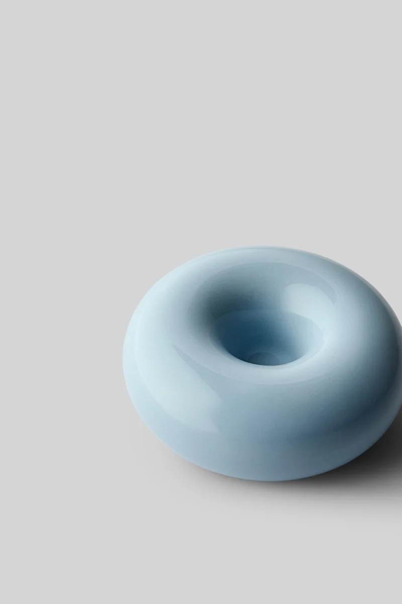 BOB CANDLE HOLDER, SMALL, LIGHT BLUE