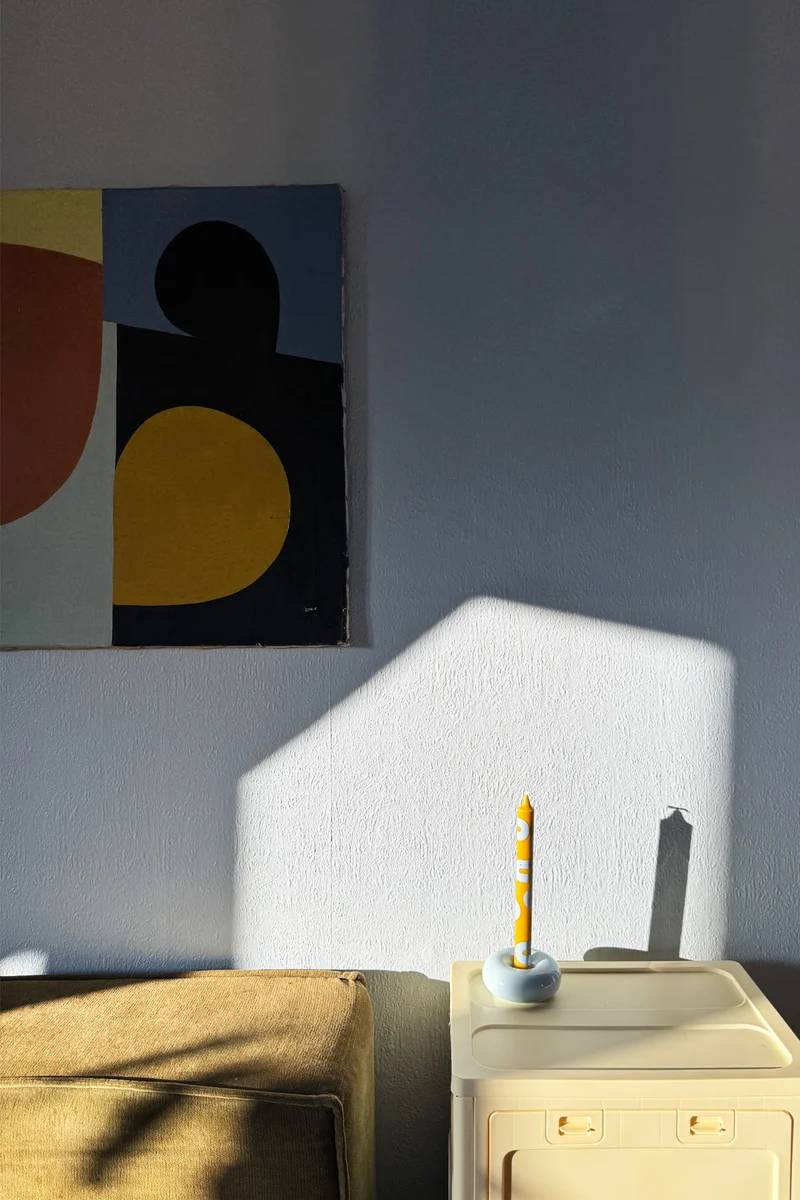 BOB CANDLE HOLDER, SMALL, LIGHT BLUE