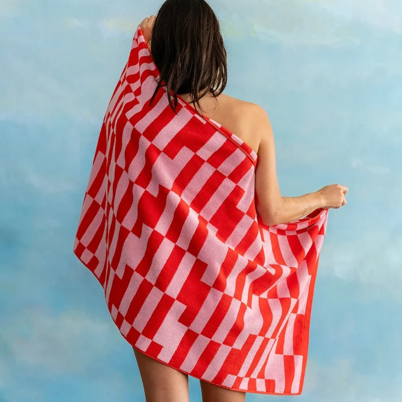 Badetuch “Mohn” 70 × 140 cm | Weiche Bio-Baumwolle | Tarta Gelatina