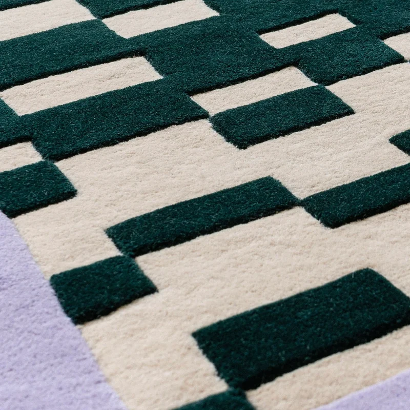 Teppich “Margarita Dunkelgrün” Small 60 × 90 cm | Design Teppich | Tarta Gelatina