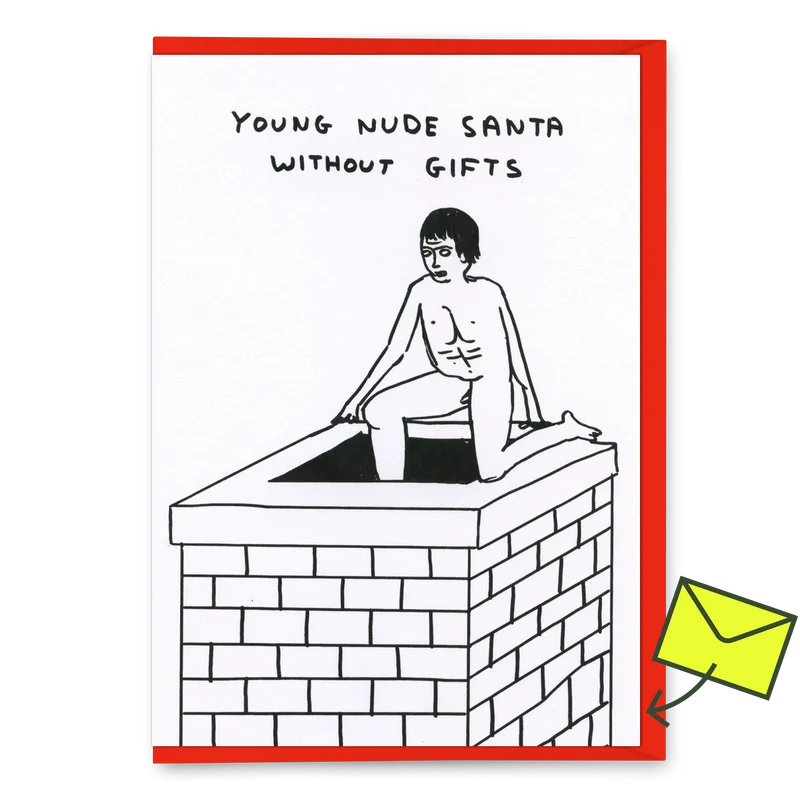 Grußkarte "Young nude santa" | Weihnachtskarte | David Shrigley