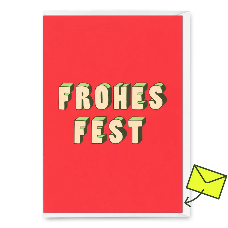 Grußkarte "Frohes Fest 3D" | Coole Klappkarte zu Weihnachten