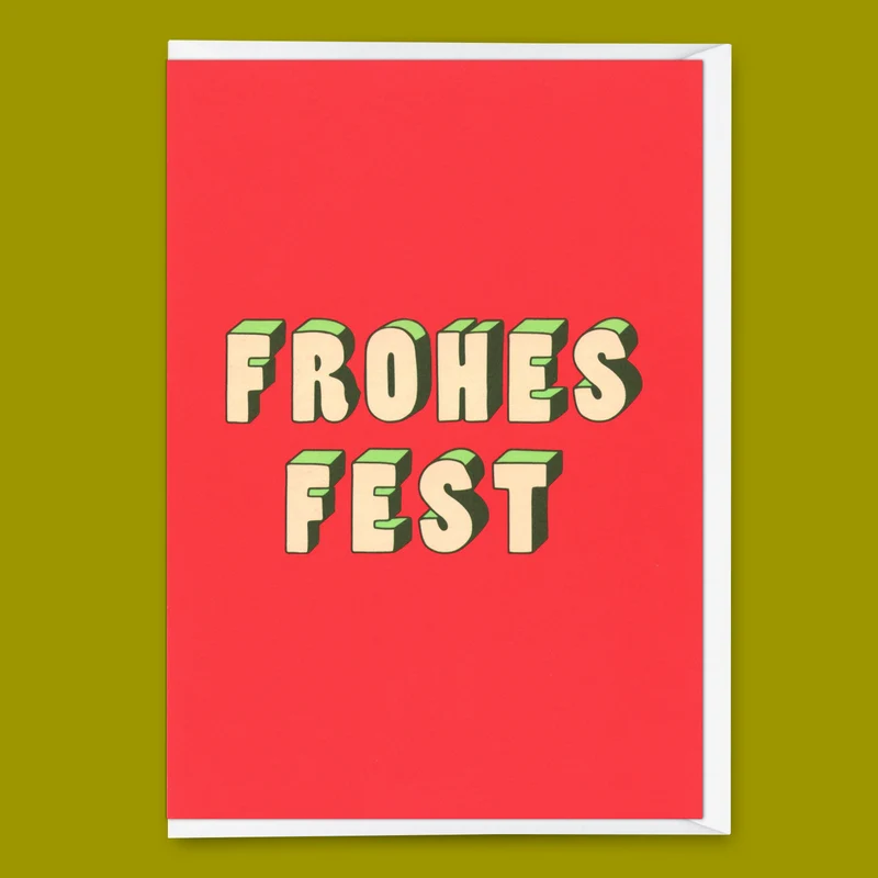 Grußkarte "Frohes Fest 3D" | Coole Klappkarte zu Weihnachten