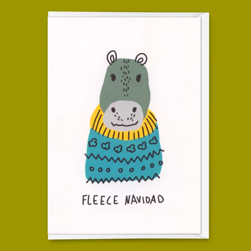 Grußkarte "Fleece Navidad" | Lustige Klappkarte zu Weihnachten