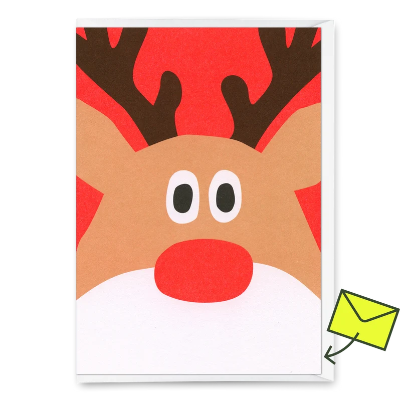 Grußkarte "Rentier" | Besondere Klappkarte zu Weihnachten