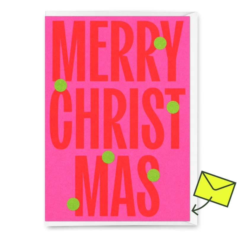 Grußkarte "Merry Christmas Huge Type" | Coole Klappkarte zu Weihnachten
