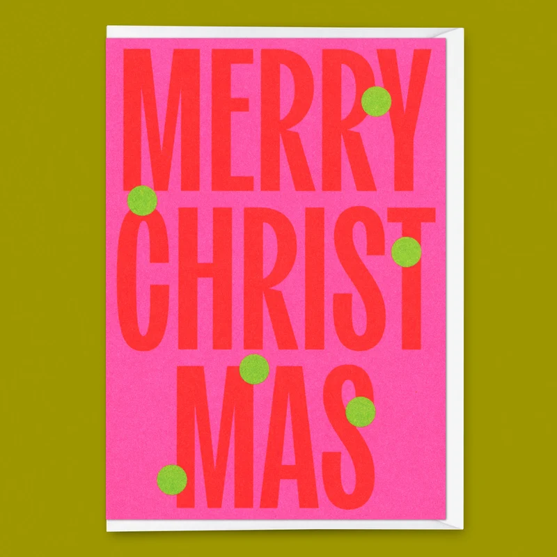 Grußkarte "Merry Christmas Huge Type" | Coole Klappkarte zu Weihnachten