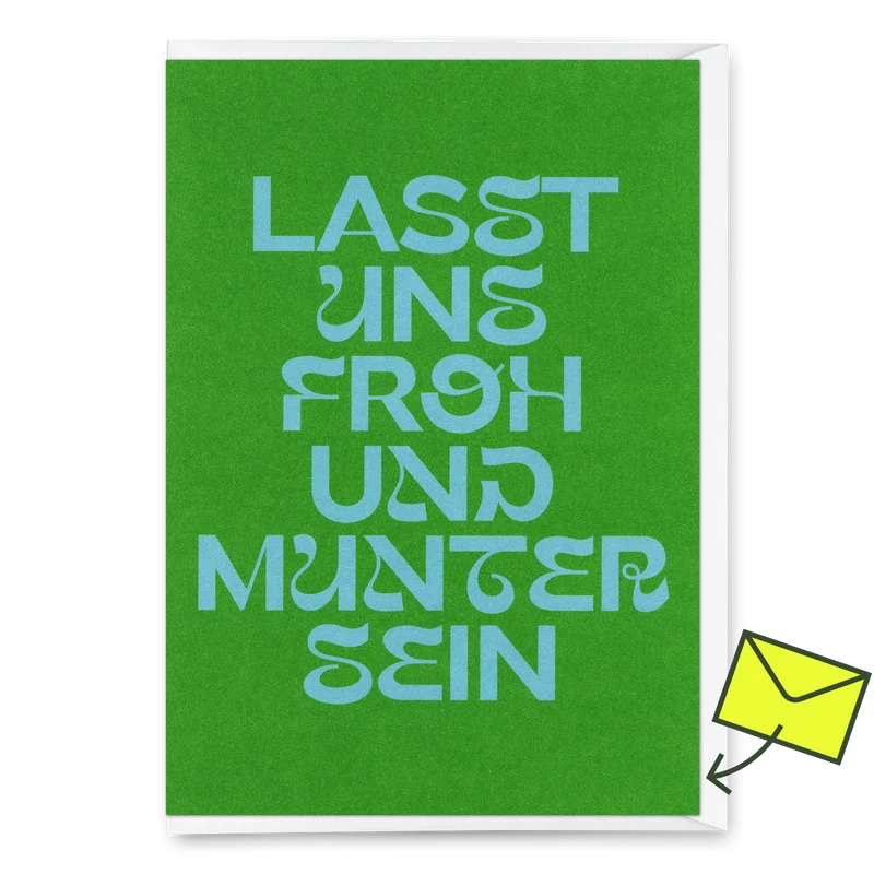 Grußkarte "Lasst uns froh und munter sein Huge Type" | Ausgefallene Klappkarte zu Weihnachten