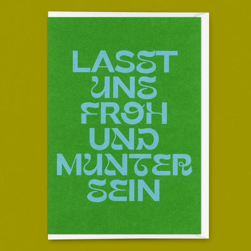 Grußkarte "Lasst uns froh und munter sein Huge Type" | Ausgefallene Klappkarte zu Weihnachten