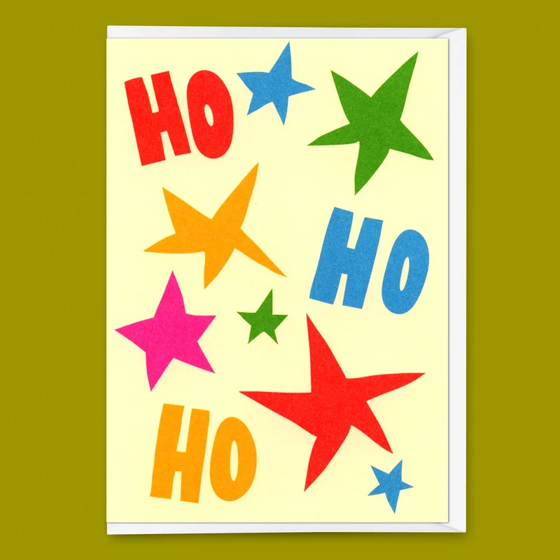 Grußkarte "Hohoho Stars" | Coole Klappkarte zu Weihnachten