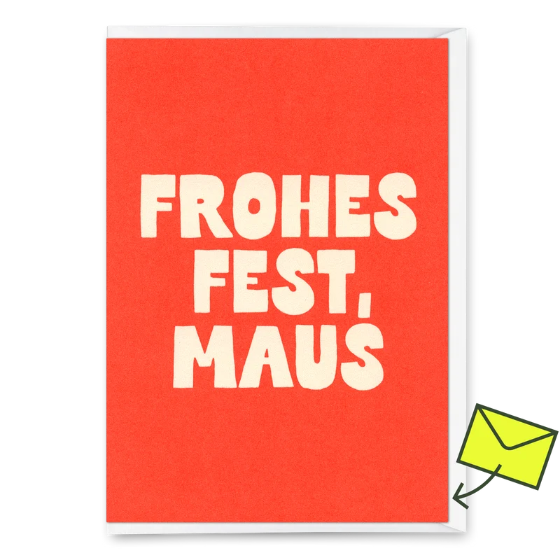 Grußkarte "Frohes Fest Maus" | Coole Klappkarte zu Weihnachten