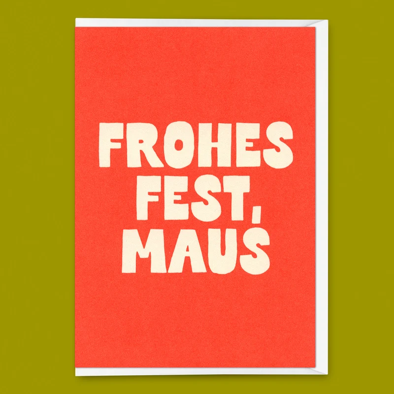 Grußkarte "Frohes Fest Maus" | Coole Klappkarte zu Weihnachten