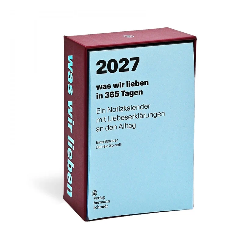 Notizkalender “Was wir lieben” 2027 | Verlag Hermann Schmidt