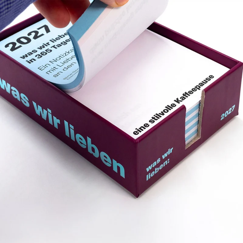Notizkalender “Was wir lieben” 2027 | Verlag Hermann Schmidt