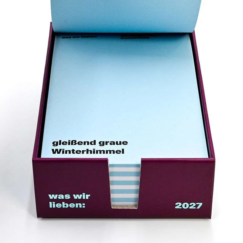 Notizkalender “Was wir lieben” 2027 | Verlag Hermann Schmidt