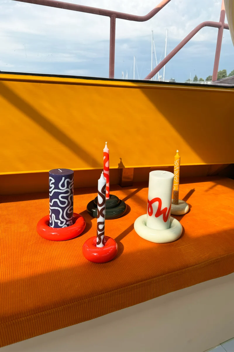 BOB CANDLE HOLDER, LARGE, RED