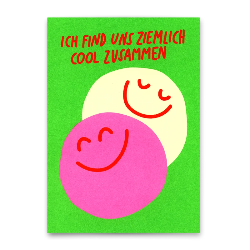 Postkarte "Cool zusammen" | Ausgefallene Karte für Verliebte