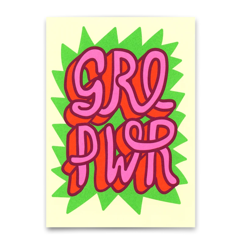 Postkarte "GRLPWR" | Coole Karte für jeden Anlass