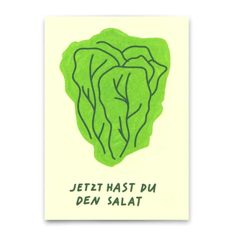 Postkarte "Jetzt hast du den Salat" | Besondere Karte mit Spruch