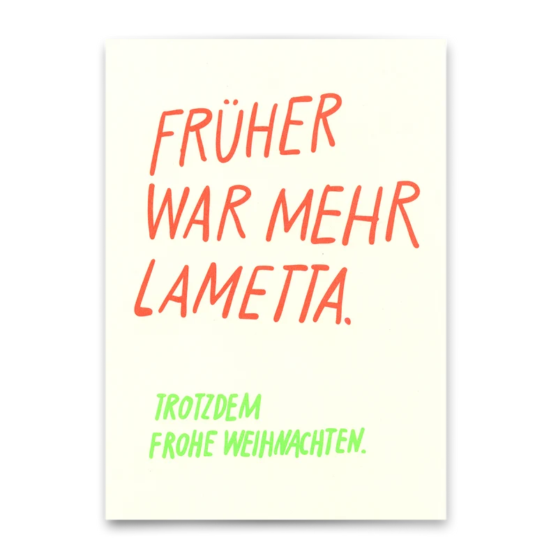 Postkarte "Früher war mehr" | Lustige Karte zu Weihnachten mit Spruch