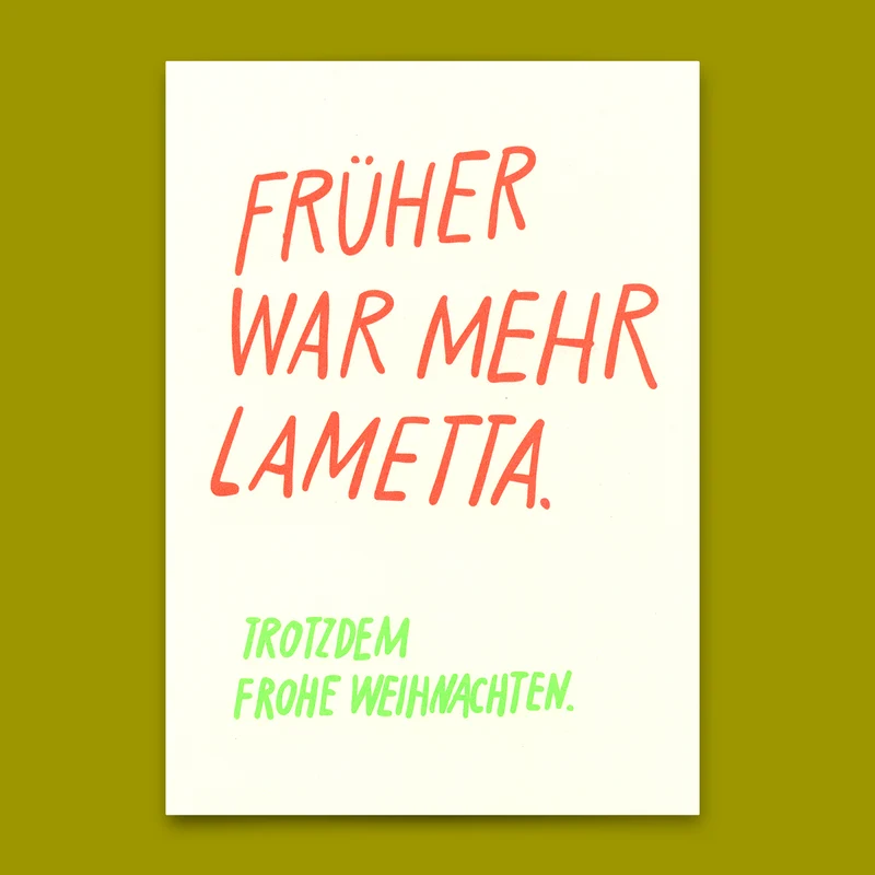 Postkarte "Früher war mehr" | Lustige Karte zu Weihnachten mit Spruch