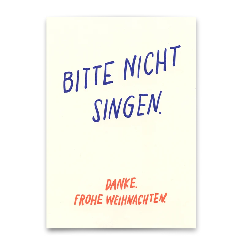 Postkarte "Bitte nicht singen" | Lustige Karte zu Weihnachten mit Spruch