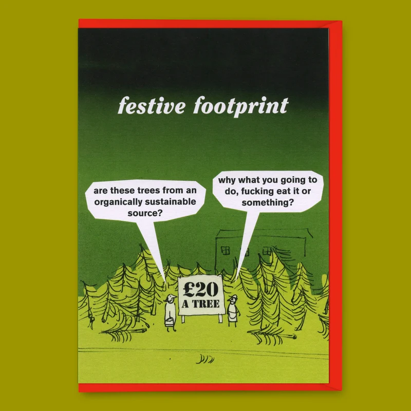 Grußkarte "Festive Footprint" | Lustige Klappkarte | Modern Toss