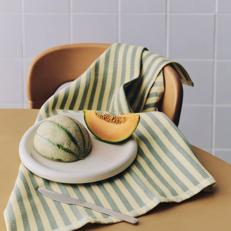 Geschirrtuch „Canteen Green Yellow Block Stripe“ | Modern | HAY