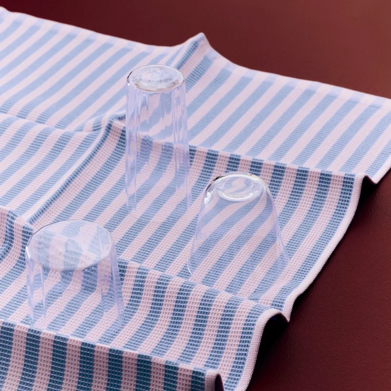 Geschirrtuch „Canteen Sky Blue Light Pink Block Stripe“ | Baumwolle | HAY