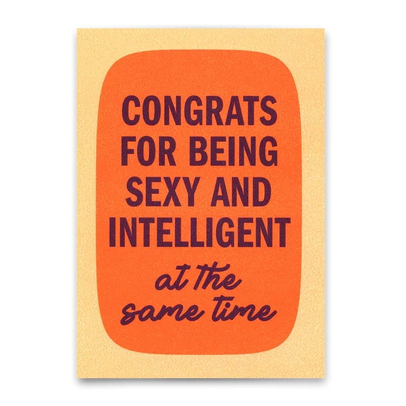 Postkarte "Sexy and intelligent Retro" | Lustige Karte mit Spruch