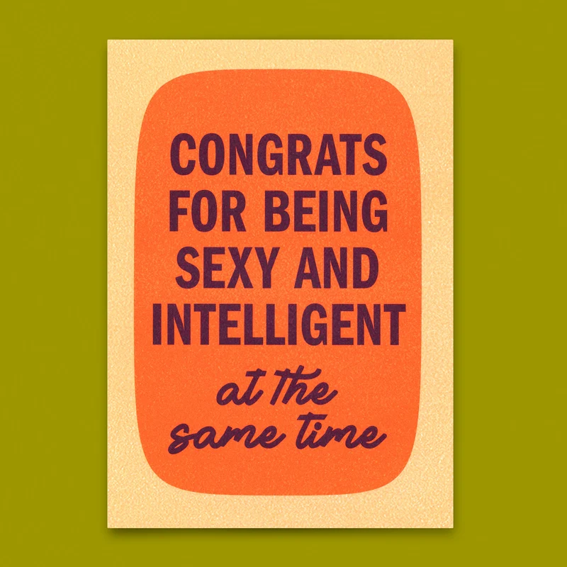 Postkarte "Sexy and intelligent Retro" | Lustige Karte mit Spruch