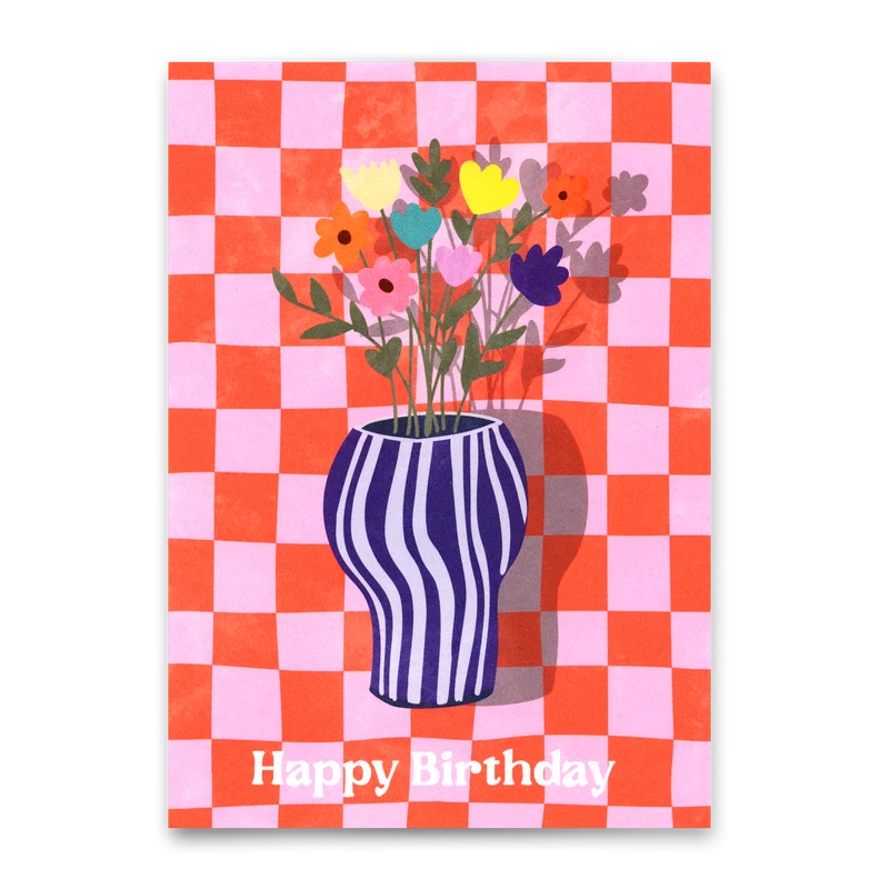 Postkarte "Happy Birthday Vase" | Schöne Karte zum Geburtstag