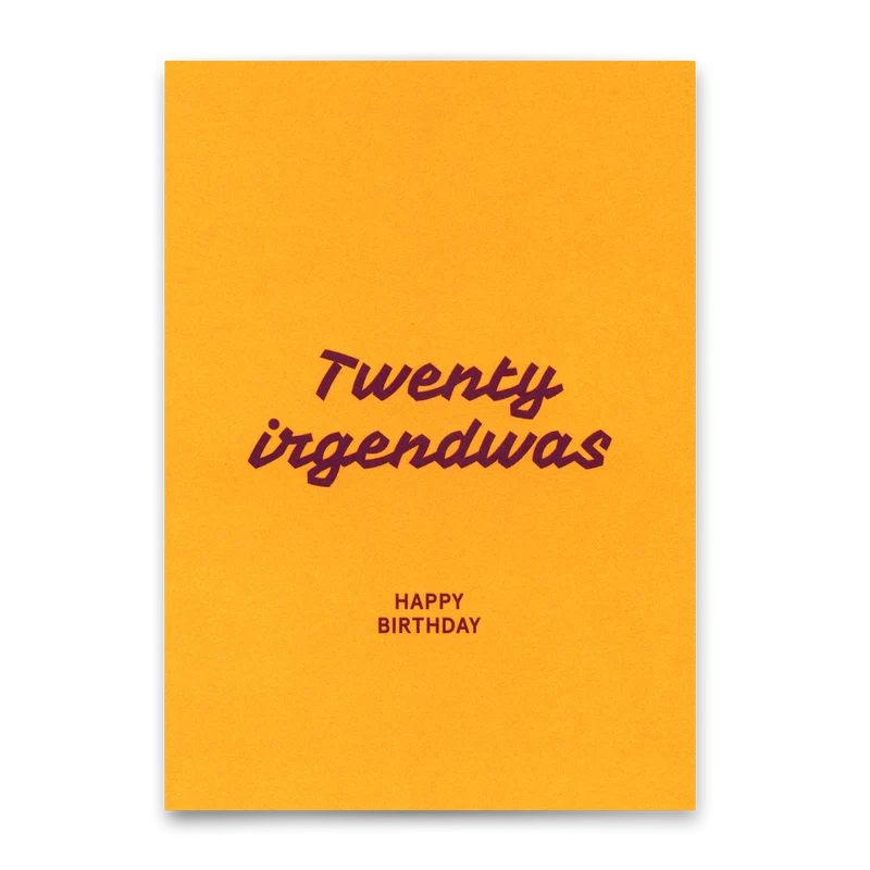 Postkarte "Twenty irgendwas" | Lustige Karte zum Geburtstag