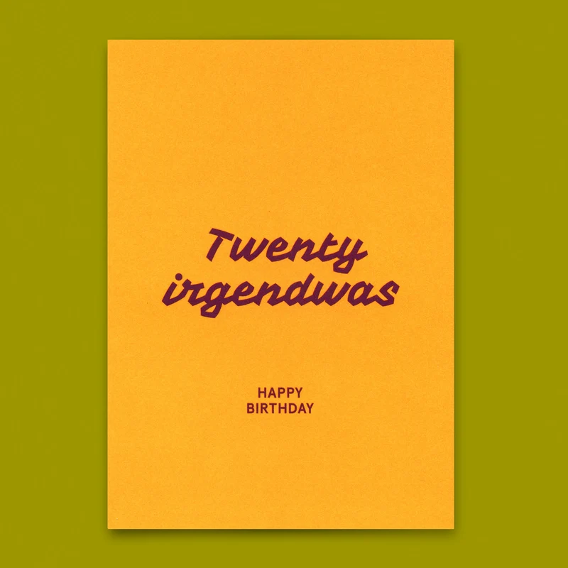 Postkarte "Twenty irgendwas" | Lustige Karte zum Geburtstag
