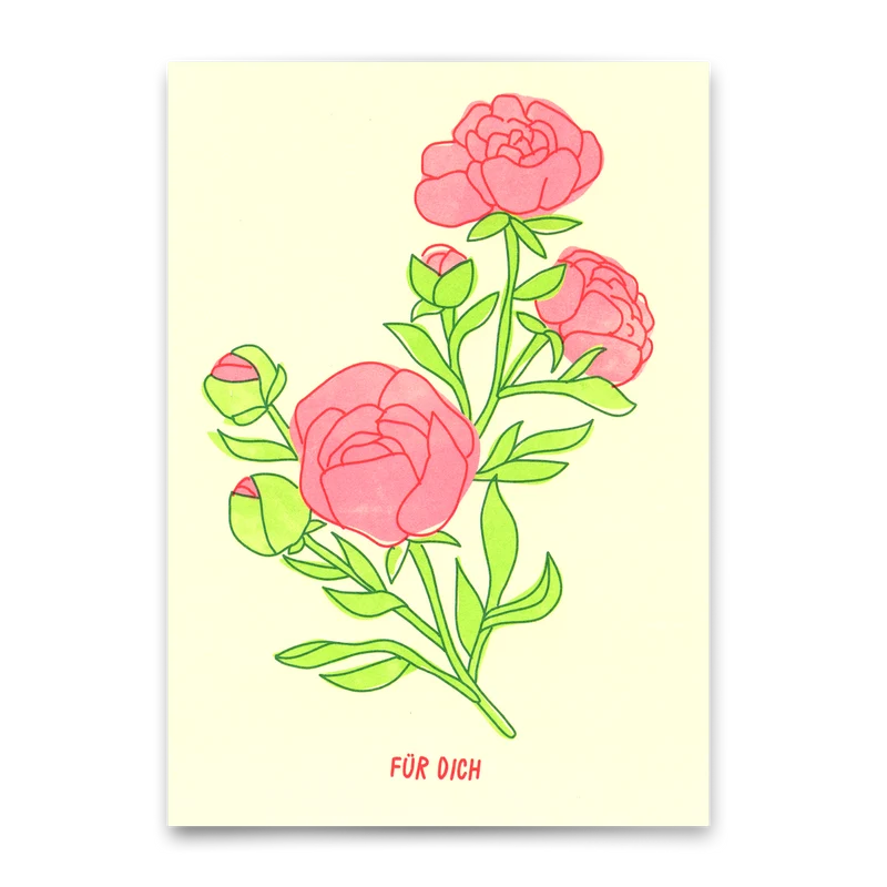 Postkarte "Für dich Rose" | Schöne Karte für jeden Anlass