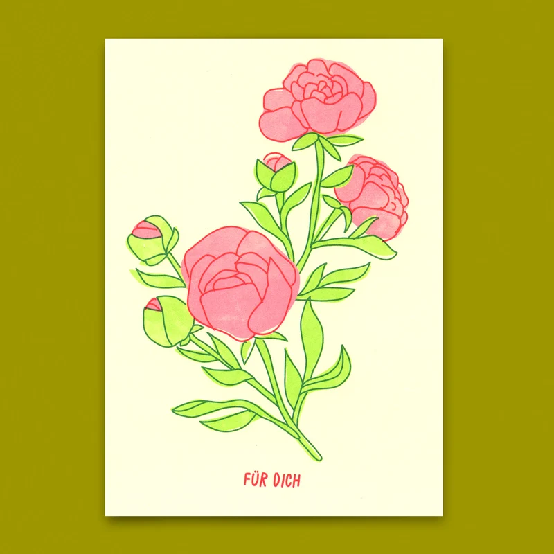 Postkarte "Für dich Rose" | Schöne Karte für jeden Anlass