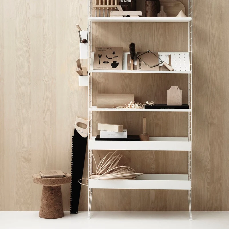 Arbeitsplatz B Weiß Set - Regalsystem - Stringfurniture