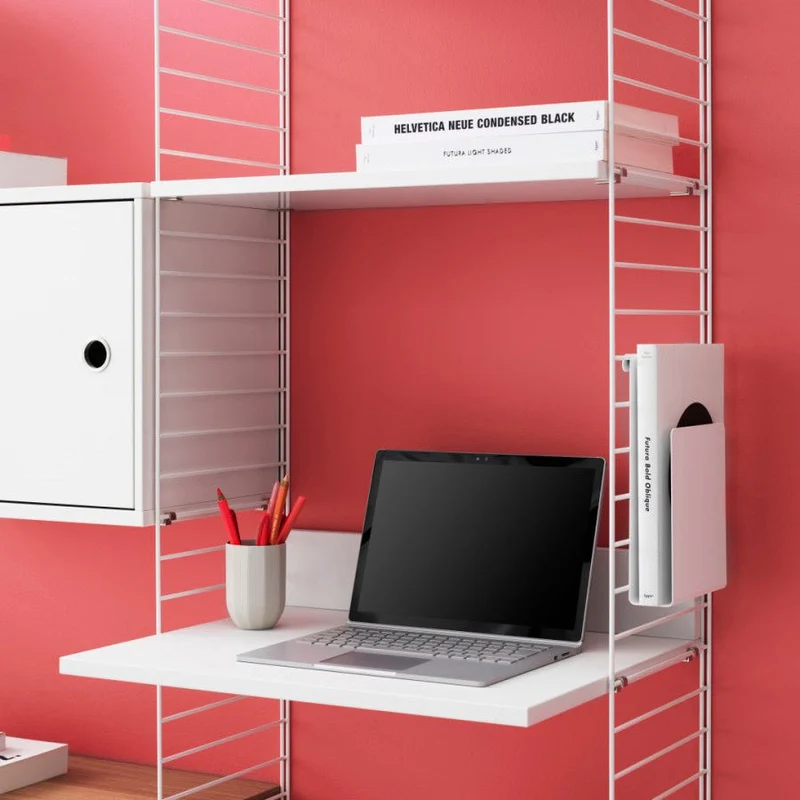 Arbeitsplatz B Weiß Set - Regalsystem - Stringfurniture