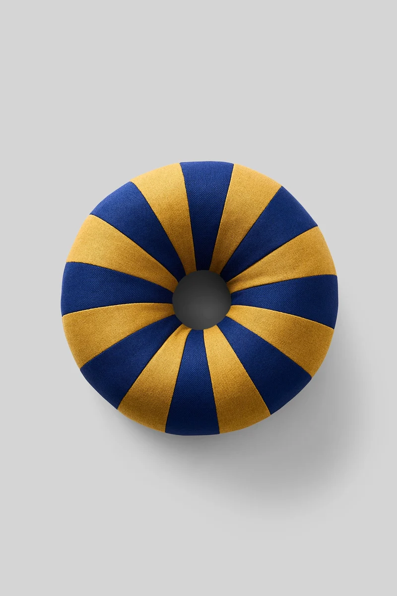 FLOAT PILLOW, DARK BLUE/OCHRE