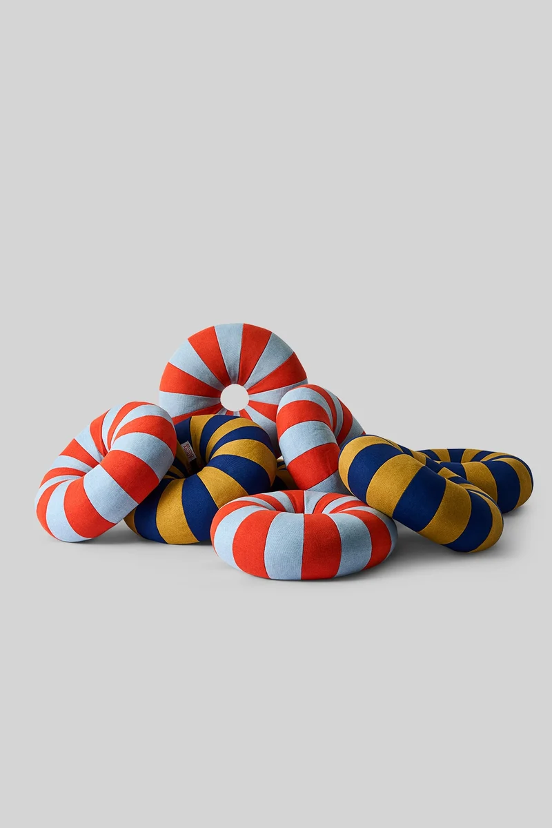 FLOAT PILLOW, DARK BLUE/OCHRE