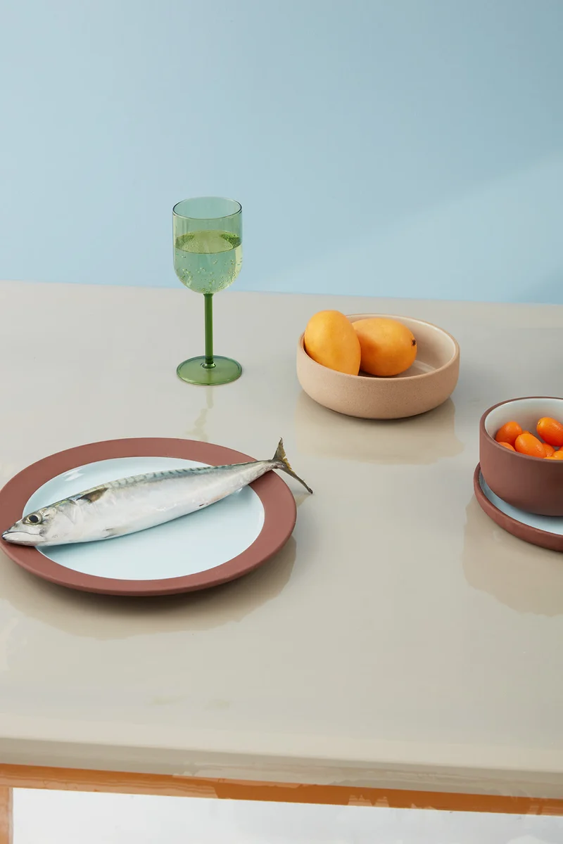 CLAYWARE, BRUNCH BOWL, 2 PCS, GLAZE LIGHT GREY