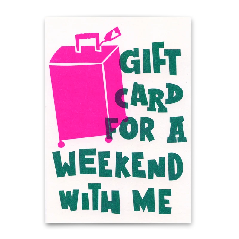 Postkarte "Weekend" | Schöne Gutschein-Karte mit Spruch für jeden Anlass