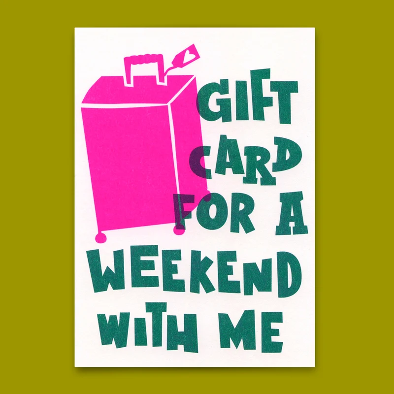 Postkarte "Weekend" | Schöne Gutschein-Karte mit Spruch für jeden Anlass