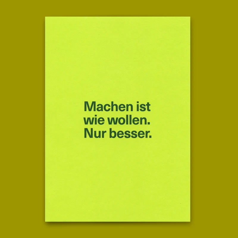 Postkarte "Machen ist wie wollen" | Lustige Karte für jeden Anlass