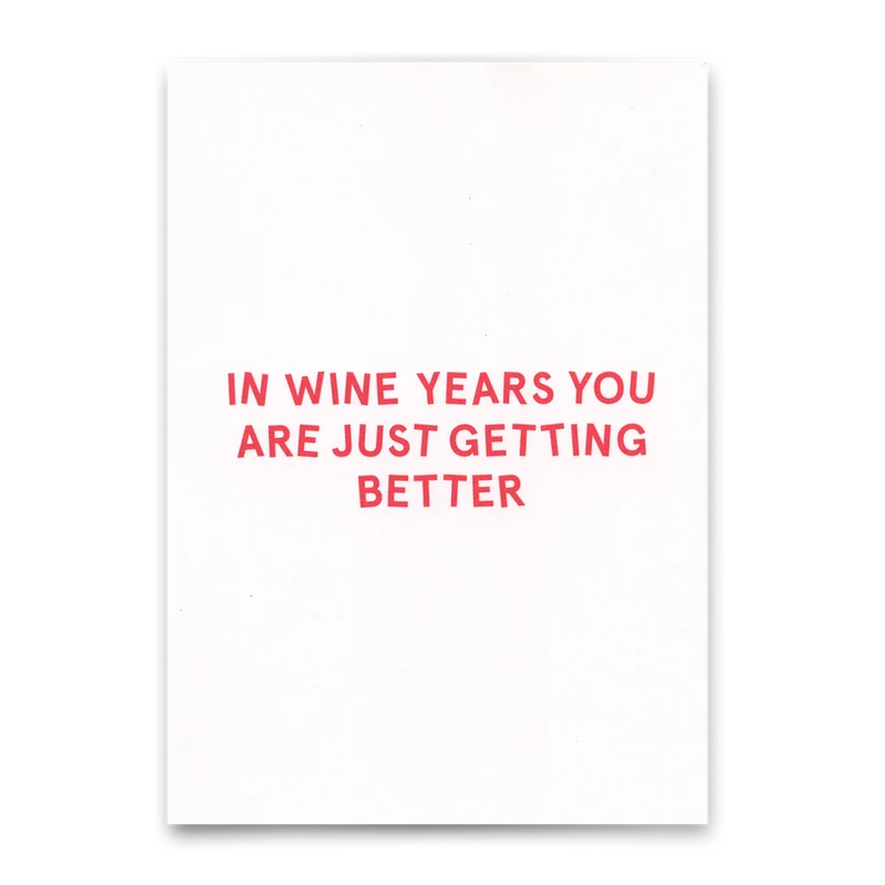 Postkarte "In wine years..." | Lustige Karte zum Geburtstag