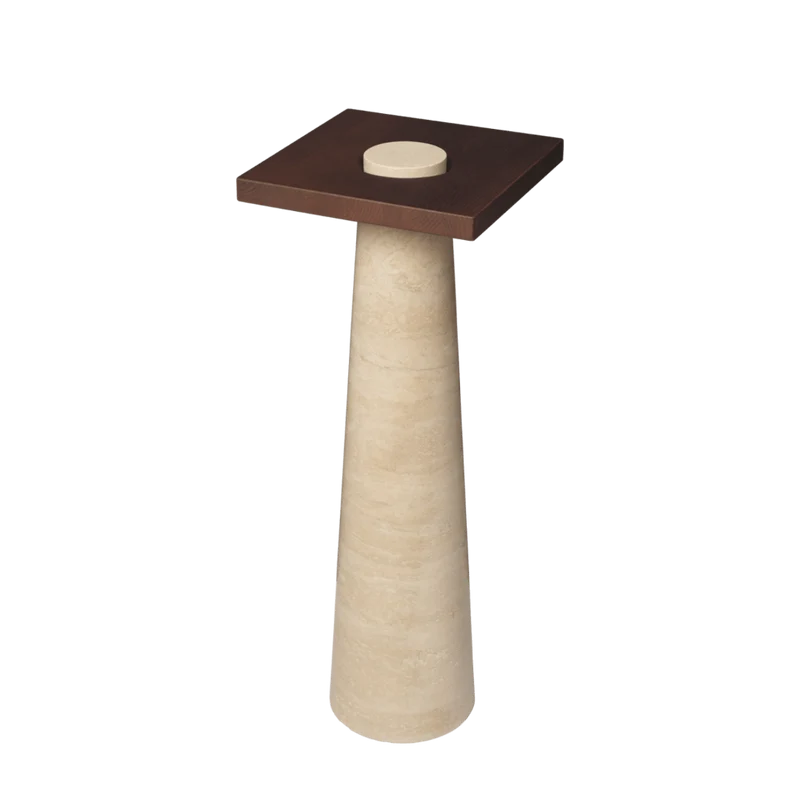 Beistelltisch Grova Pedestal - Travertine - Ferm Living