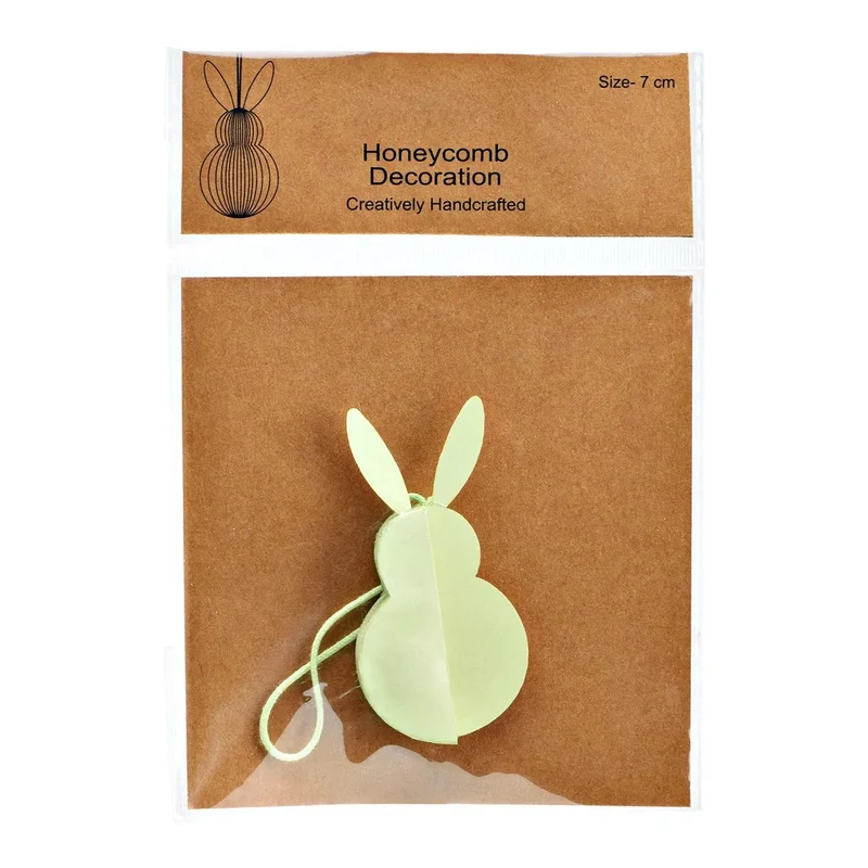 Osterhase zum Hängen aus Papier Grün Honeycomb