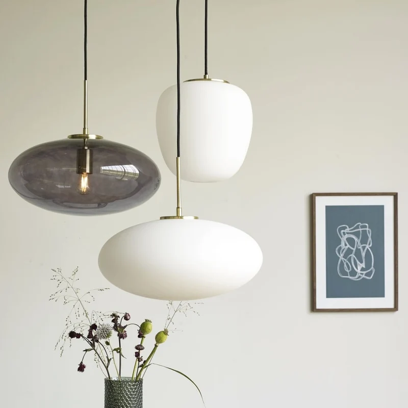 Muse Pendelleuchte Ellipse Weiß - Hübsch Interior